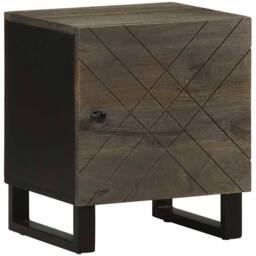 Berkfield Home Bedside Cabinet Black 40x33x46 cm Solid Wood Mango - Size: 40 x 33 x 46 cm - thumbnail 2