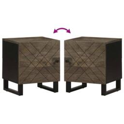 Berkfield Home Bedside Cabinet Black 40x33x46 cm Solid Wood Mango - Size: 40 x 33 x 46 cm - thumbnail 6