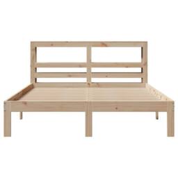 Berkfield Home Beautiful Bed Frame with Headboard without Mattress 140x190 cm in Light Oak - thumbnail 4