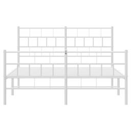Berkfield Home Metal Bed Frame with Headboard & Footboard White 135x190 cm Double - thumbnail 6