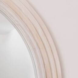 Melody Maison Large White Washed Wood Arched Wall Mirror - 90cm X 75cm - Size: 90 cm X 75 cm - thumbnail 2