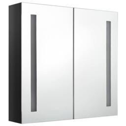 Berkfield Home LED Bathroom Mirror Cabinet Shining Black 62x14x60 cm - Size: 62 x 14 x 60 cm - thumbnail 3