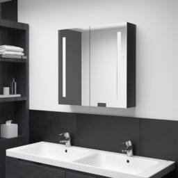 Berkfield Home LED Bathroom Mirror Cabinet Shining Black 62x14x60 cm - Size: 62 x 14 x 60 cm - thumbnail 1