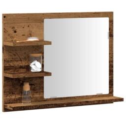 Berkfield Home Durable Bathroom Mirror Cabinet Old Wood 60x10.5x45 cm in Brown - thumbnail 2
