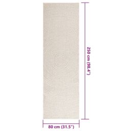 Berkfield Home Rug ZIZUR Cream 80x250 cm Jute Look Indoor & Outdoor - Size: Medium - thumbnail 9