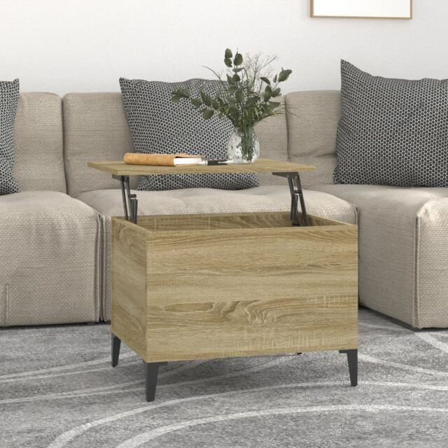 Berkfield Home Coffee Table Sonoma Oak 60x44.5x45 cm Engineered Wood in Brown - image 1