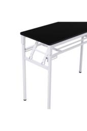 Living and Home Foldable 100 x 40cm 2-tier Office Desk with Adjustable Foot Pads in Black - Size: 100 x 40 cm - thumbnail 5