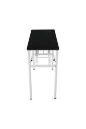 Living and Home Foldable 100 x 40cm 2-tier Office Desk with Adjustable Foot Pads in Black - Size: 100 x 40 cm - thumbnail 4