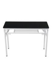 Living and Home Foldable 100 x 40cm 2-tier Office Desk with Adjustable Foot Pads in Black - Size: 100 x 40 cm - thumbnail 3