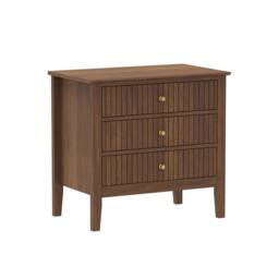 Melody Maison Large 3 Drawer Bedside Table - Hales Dark Wood Range in Brown - thumbnail 1