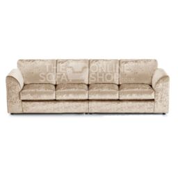 Snugg Furniture UK Limited (Full Back) Aurora Crushed Velvet 4 Seater 2 Corner Sofa in Light Beige - thumbnail 2
