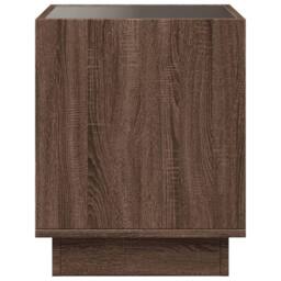 Berkfield Home Decorative Bedside Table with Infinity LED Brown Oak 40x40x50 cm - Size: 40 x 40 x 50 cm - thumbnail 7