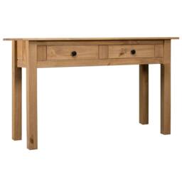 Berkfield Home Decorative Console Table 110x40x72 cm Solid Pine Wood Panama Range in Brown - Size: 110 x 40 x 72 cm - thumbnail 2