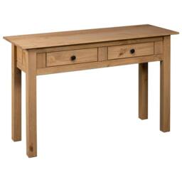 Berkfield Home Decorative Console Table 110x40x72 cm Solid Pine Wood Panama Range in Brown - Size: 110 x 40 x 72 cm - thumbnail 4