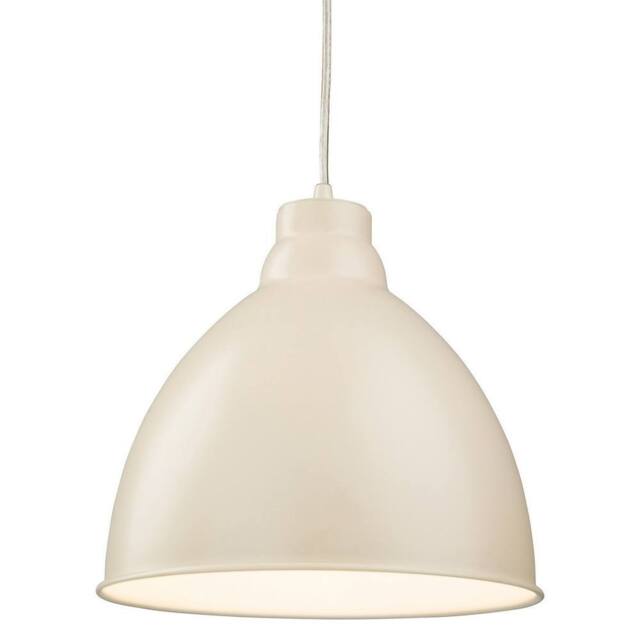 Netlighting Union 1 Light Dome Ceiling Pendant Cream E27