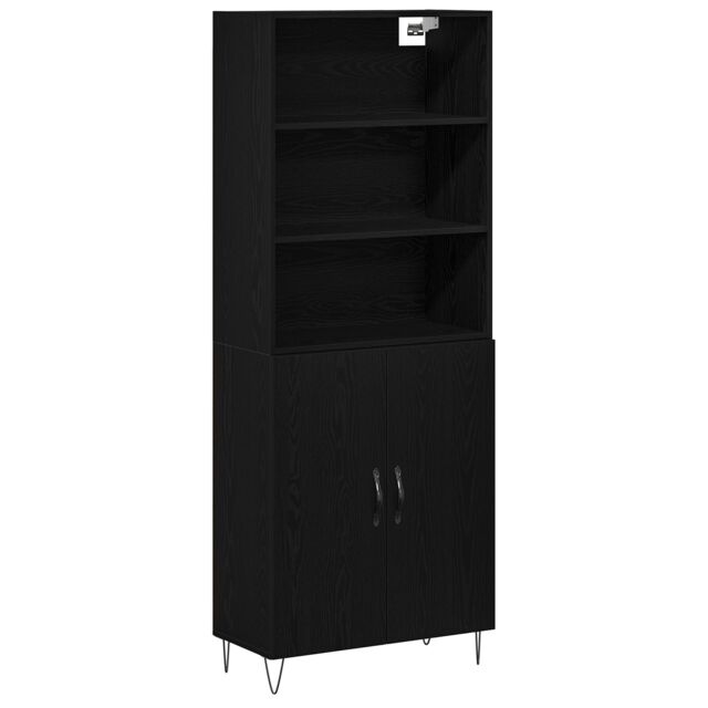 Berkfield Home Highboard Black Oak 69.5x34x180 cm Engineered Wood - image 1