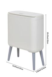 Living and Home High Foot Rubbish Bin Ventilated Trash Can with Lid & Inner Basket in White - thumbnail 6