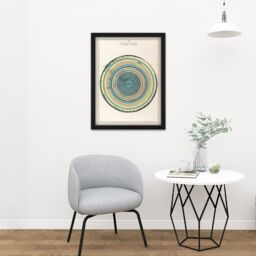 "Artery8 Wall Art Print Caetani 1855 Map Chart Hell Dante Divine Comedy Large Framed Wall Décor Art in Light Oak - Size: W18"" x H24""" - thumbnail 2