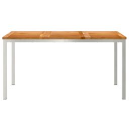 Berkfield Home Outdoor Dining Table 150x90x75 cm Solid Wood Teak in Brown - Size: 150 x 90 x 75 cm - thumbnail 5