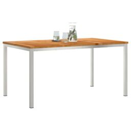 Berkfield Home Outdoor Dining Table 150x90x75 cm Solid Wood Teak in Brown - Size: 150 x 90 x 75 cm - thumbnail 3