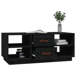 Berkfield Home Coffee Table Black 100x50x41 cm Solid Wood Pine - Size: 100 x 50 x 41 cm - thumbnail 4