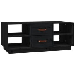 Berkfield Home Coffee Table Black 100x50x41 cm Solid Wood Pine - Size: 100 x 50 x 41 cm - thumbnail 2