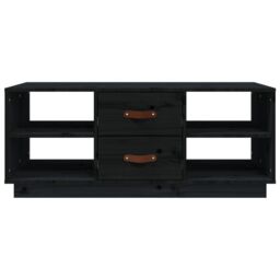 Berkfield Home Coffee Table Black 100x50x41 cm Solid Wood Pine - Size: 100 x 50 x 41 cm - thumbnail 5