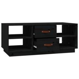 Berkfield Home Coffee Table Black 100x50x41 cm Solid Wood Pine - Size: 100 x 50 x 41 cm - thumbnail 6