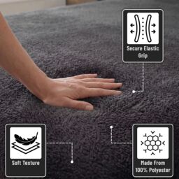 Smart Living Luxury Teddy Bear Fleece Fitted Sheet in Charcoal - Size: Single Fitted - thumbnail 3