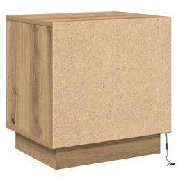 Berkfield Home Bedside Cabinet with LED Lights Artisan Oak 44x34, 5x45 cm in Brown - thumbnail 8