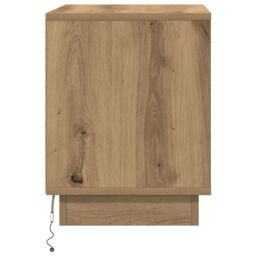 Berkfield Home Bedside Cabinet with LED Lights Artisan Oak 44x34, 5x45 cm in Brown - thumbnail 7
