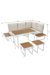 More4Homes Amalfi Garden Dining Set 6 Seater Corner Dining Furniture with Table in Beige - thumbnail 8