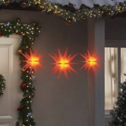 Berkfield Home Festive Christmas Lights with LEDs 3 pcs Foldable Red - thumbnail 2