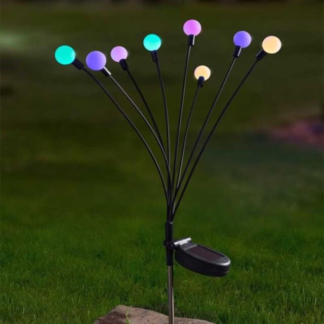 Marco Paul Solar 8 Stem Garden Stake Light - Multicoloured - image 1