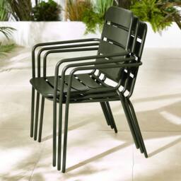 FurnitureboxUK Furniturebox UK Leros Metal 6 Seat Garden Dining Set in Green - Size: 6 Person - thumbnail 7