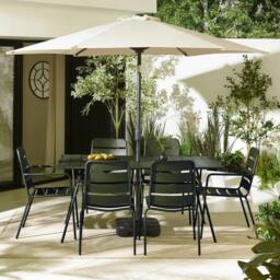 FurnitureboxUK Furniturebox UK Leros Metal 6 Seat Garden Dining Set in Green - Size: 6 Person - thumbnail 2