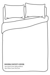 Neel Blue 300TC Cotton Duvet Cover Set with 2 Pillowcases, White Satin Stripe, Double, 200cm x 200cm - Size: Double - thumbnail 2