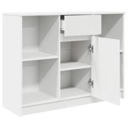 Berkfield Home Sideboard with Drawer White 101x35x76 cm Engineered Wood - Size: 101 x 35 x 76 cm - thumbnail 5