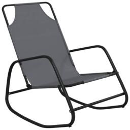 Berkfield Home Rocking Sun Loungers 2 pcs Grey Steel & Textilene - thumbnail 3