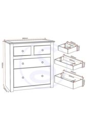 Seconique Panama 2+2 Drawer Chest in Natural - thumbnail 6