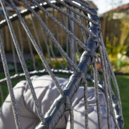 Home Source Hanging Egg Chair Rattan Black Waterproof Cushion Outdoor Seat in Dark Grey - thumbnail 9