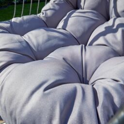 Home Source Hanging Egg Chair Rattan Black Waterproof Cushion Outdoor Seat in Dark Grey - thumbnail 7