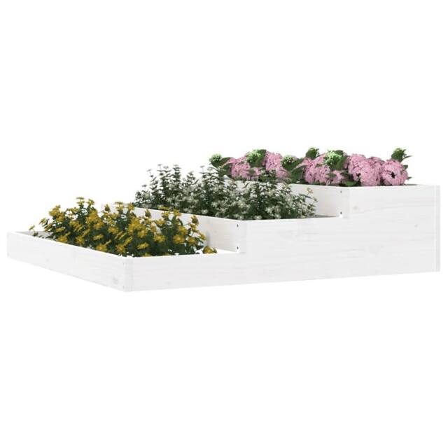 Berkfield Home Planter White 107x107x27 cm Solid Wood Pine - Size: 107 x 107 x 27 cm - image 1