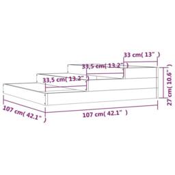 Berkfield Home Planter White 107x107x27 cm Solid Wood Pine - Size: 107 x 107 x 27 cm - thumbnail 7