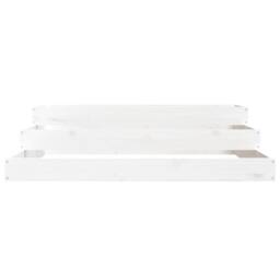 Berkfield Home Planter White 107x107x27 cm Solid Wood Pine - Size: 107 x 107 x 27 cm - thumbnail 4