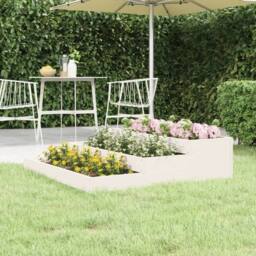 Berkfield Home Planter White 107x107x27 cm Solid Wood Pine - Size: 107 x 107 x 27 cm - thumbnail 2
