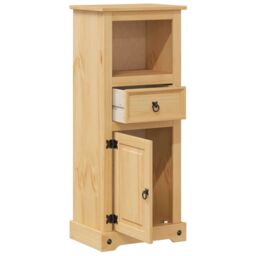 Berkfield Home Bathroom Cabinet Corona 45x33x110 cm Solid Wood Pine in Brown - Size: 45 x 33 x 110 cm - thumbnail 4