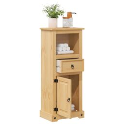 Berkfield Home Bathroom Cabinet Corona 45x33x110 cm Solid Wood Pine in Brown - Size: 45 x 33 x 110 cm - thumbnail 3
