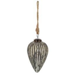 Lemon Pavilion Furniture and Decor Grey Metallic Collection Large Cone Bauble - L9 x W9 x H15 cm - Silver - thumbnail 1