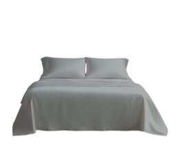 Snug City Microfibre Soft Touch Flat Sheet Plain Dyed Bed Linen in Silver - Size: Double Flat - thumbnail 2